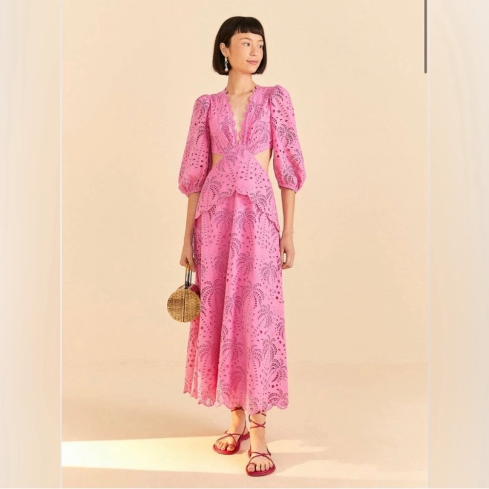 FARM Rio Pink Richelieu Midi Dress